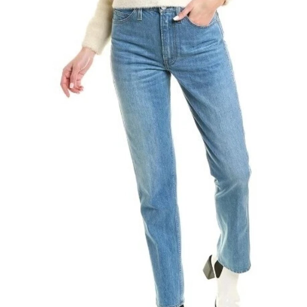 NEW NWOT FRAME DENIM TRUE STRAIGHT JEANS HIGH RISE RIGID DENIM SAINT-RUSTIQUE 25